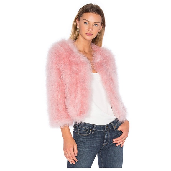 jocelyn Jackets & Blazers - Jocelyn - Turkey Feather Bolero in Pink